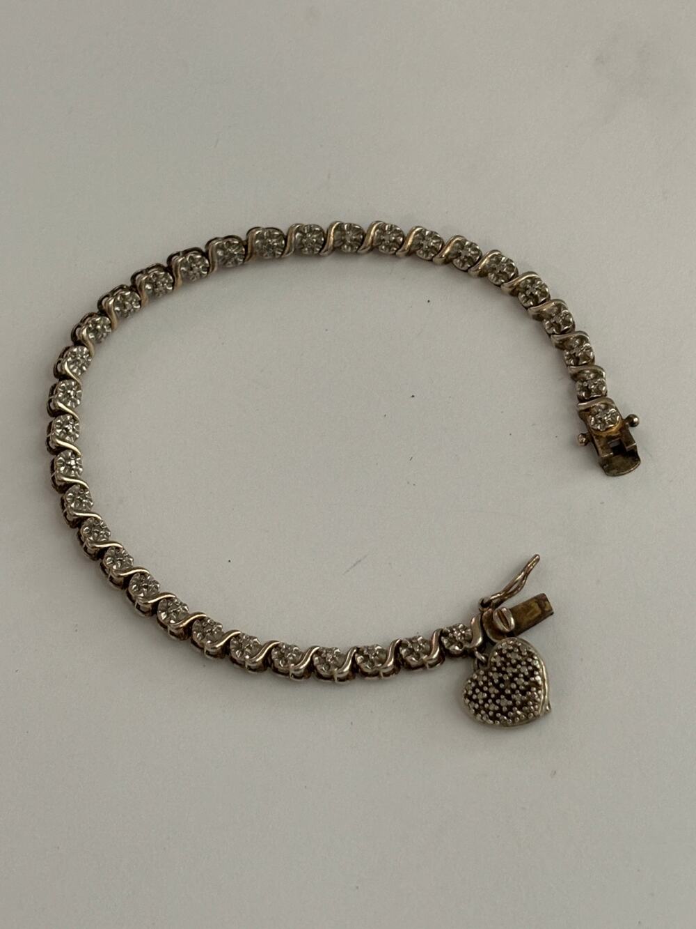 Sterling Silver Bracelet Heart Charm